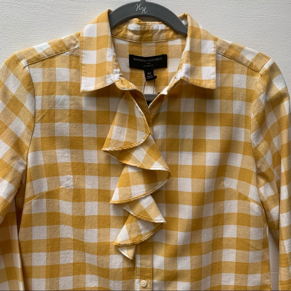 Banana Republic Factory Classic Long Sleeve Ruffle - Picture 4 of 9